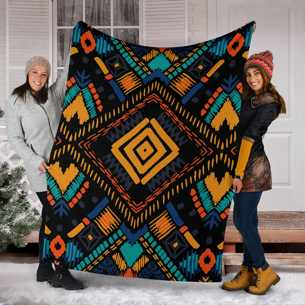 Kente Pattern Print Design 05 Premium Blanket