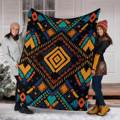 Kente Pattern Print Design 05 Premium Blanket