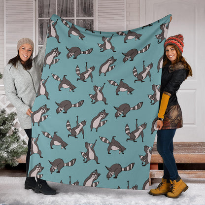 Raccoon Pattern Print Design A07 Premium Blanket