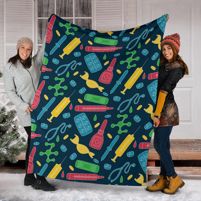 Phlebotomist Pattern Print Design A03 Premium Blanket