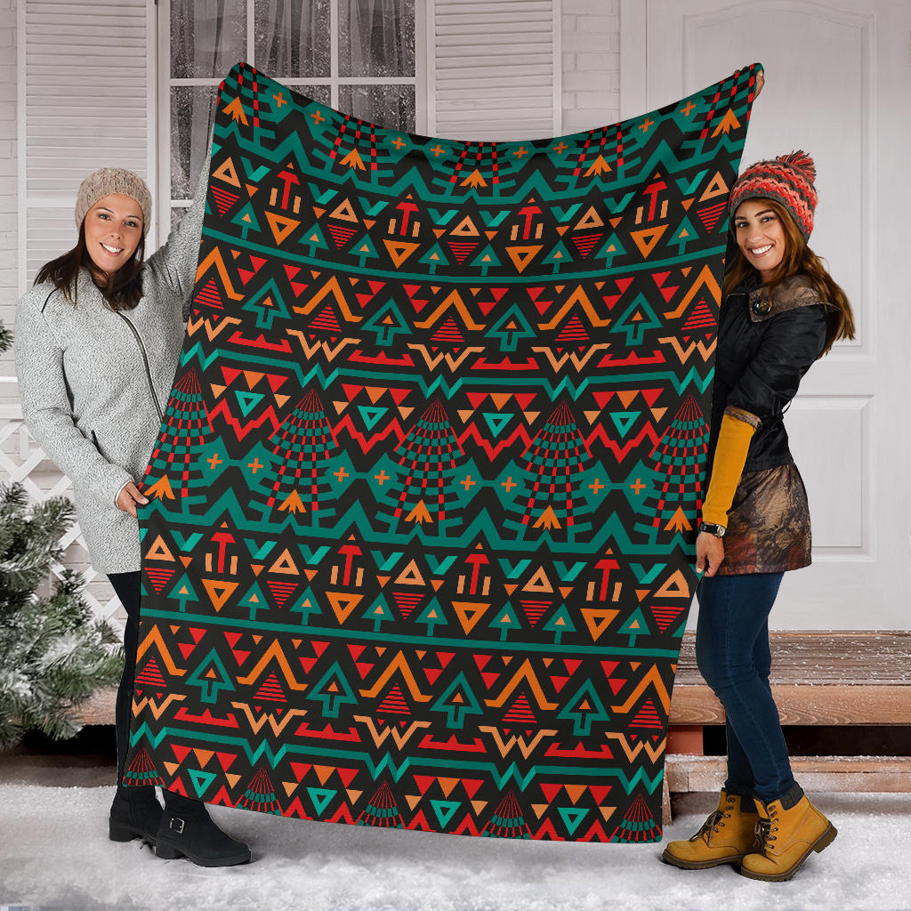 Aztec Pattern Print Design 04 Premium Blanket