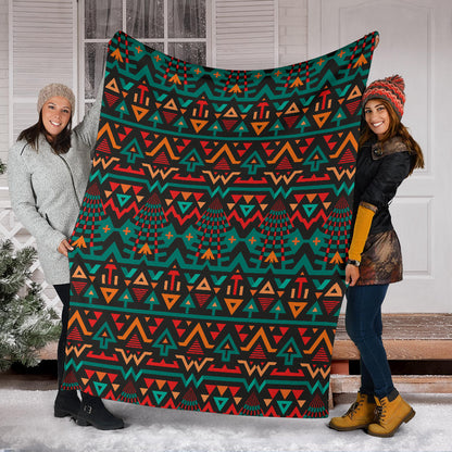 Aztec Pattern Print Design 04 Premium Blanket