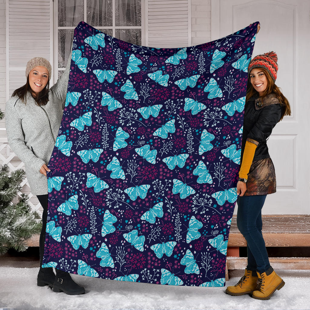 Butterfly Pattern Print Design 011 Premium Blanket