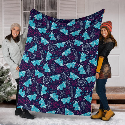 Butterfly Pattern Print Design 011 Premium Blanket