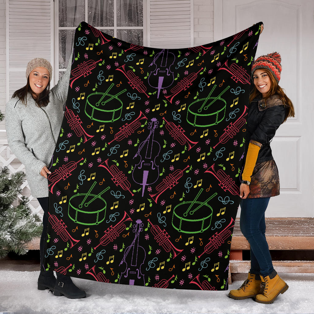 Cello Neon Pattern Print Design 02 Premium Blanket