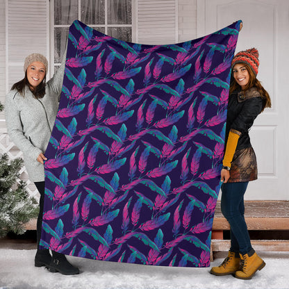 Banana Leaf Pattern Print Design 08 Premium Blanket