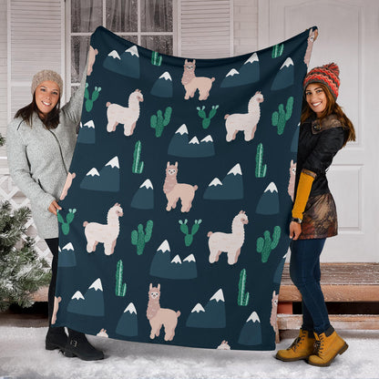 Llama Pattern Print Design 06 Premium Blanket