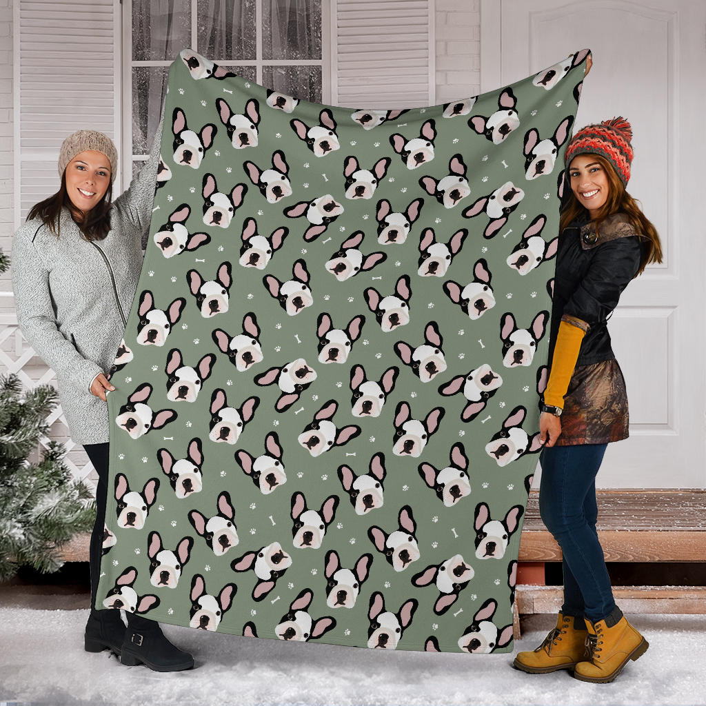 Boston Terrier Pattern Print Design 05 Premium Blanket