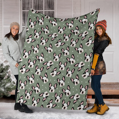 Boston Terrier Pattern Print Design 05 Premium Blanket