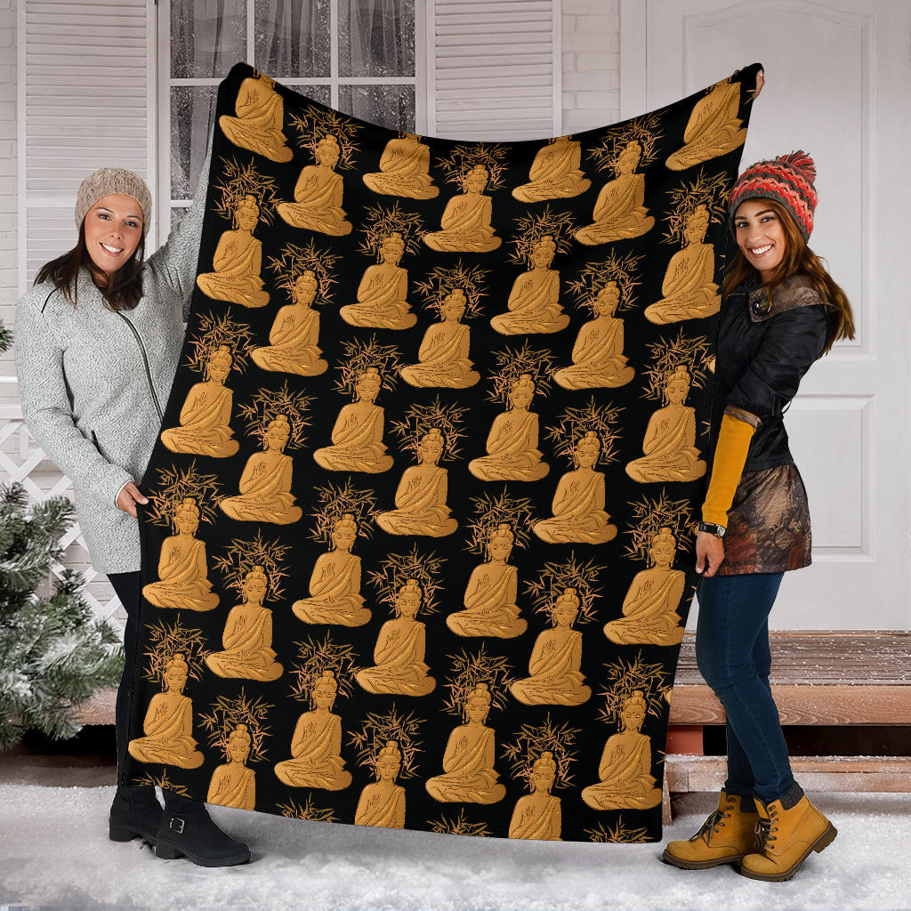Buddha Pattern Print Design 01 Premium Blanket