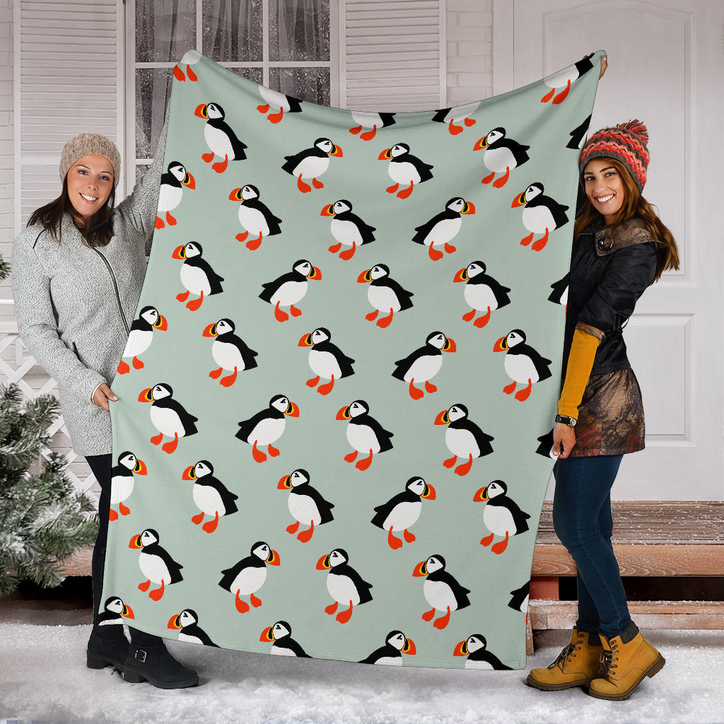 Puffin Pattern Print Design A03 Premium Blanket