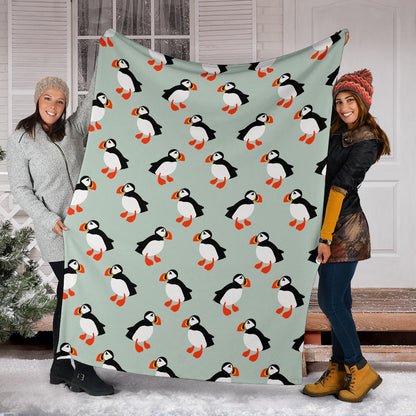 Puffin Pattern Print Design A03 Premium Blanket