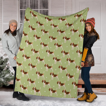 Beagle Pattern Print Design 07 Premium Blanket