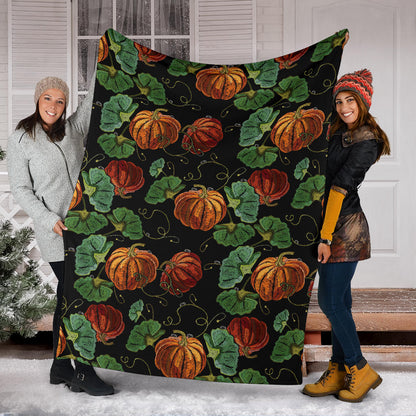 Pumpkin Pattern Print Design A02 Premium Blanket