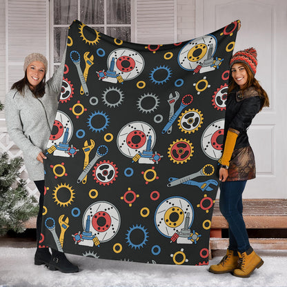 Mechanic Pattern Print Design 01 Premium Blanket
