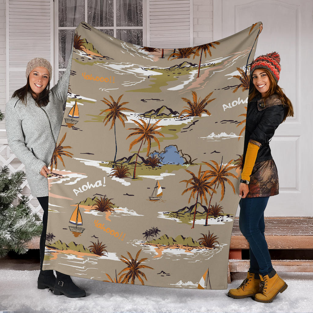 Pacific island Pattern Print Design A05 Premium Blanket