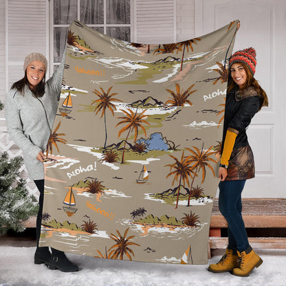 Pacific island Pattern Print Design A05 Premium Blanket