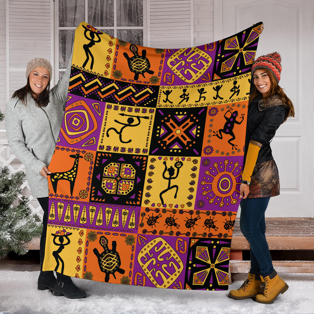 African Pattern Print Design 02 Premium Blanket