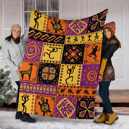 African Pattern Print Design 02 Premium Blanket