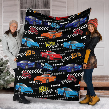 Racing Pattern Print Design A05 Premium Blanket