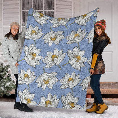 Lotus Pattern Print Design 04 Premium Blanket