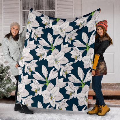 Amaryllis Pattern Print Design 01 Premium Blanket