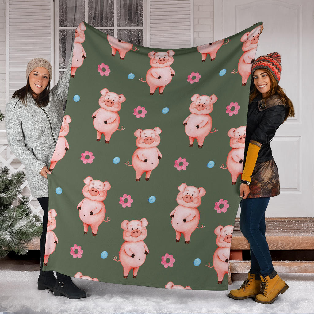Pig Pattern Print Design 03 Premium Blanket