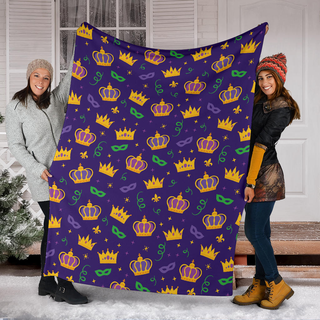 Mardi Gras Pattern Print Design 03 Premium Blanket