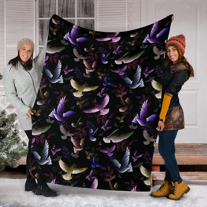 Pigeon Pattern Print Design 01 Premium Blanket
