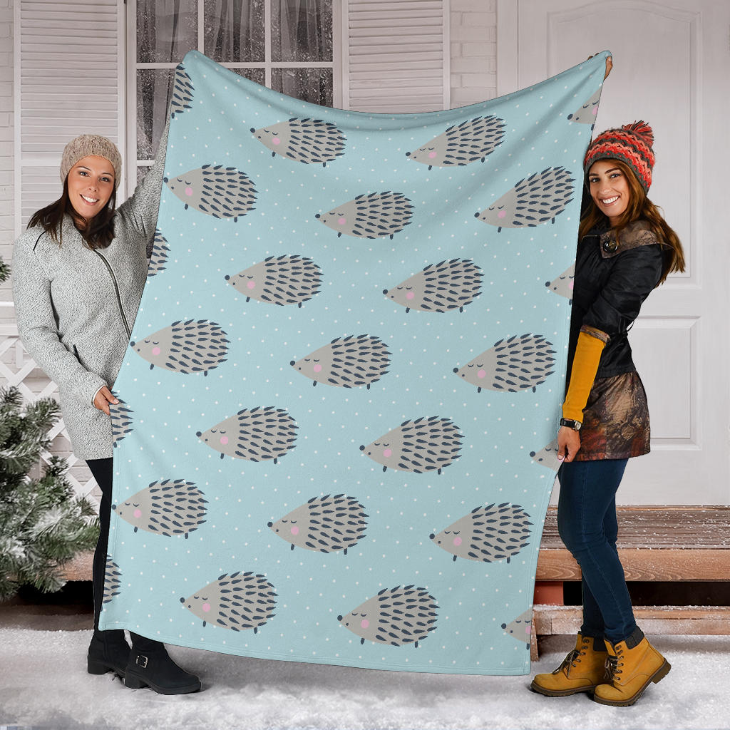 Hedgehog Pattern Print Design 02 Premium Blanket