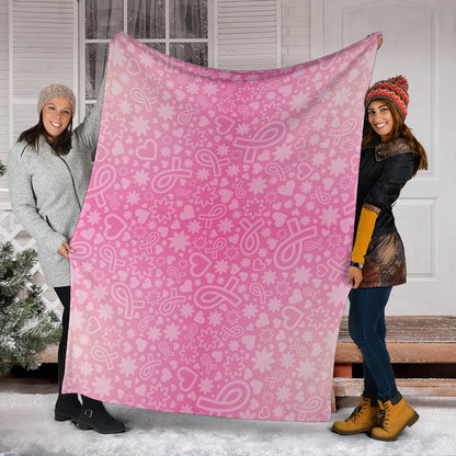Breast cancer Pattern Print Design 02 Premium Blanket