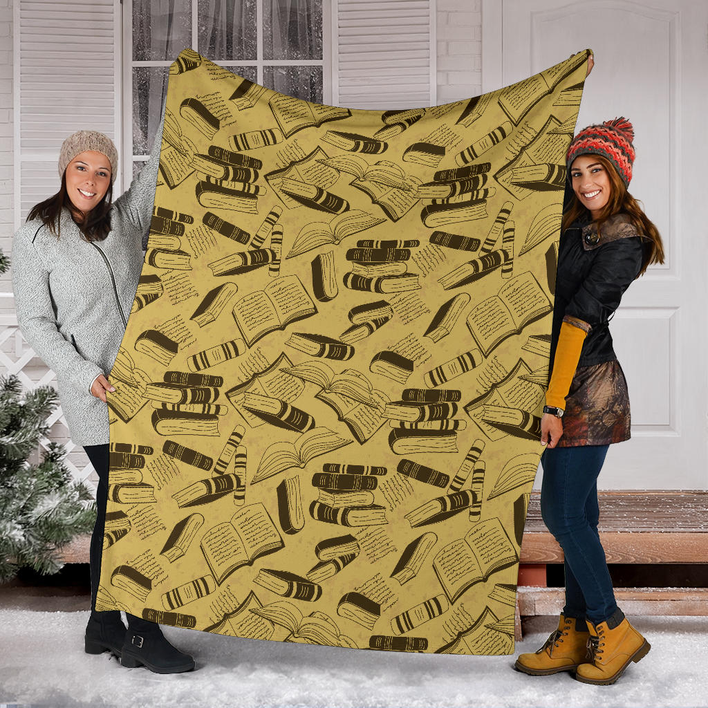 Book Pattern Print Design 02 Premium Blanket
