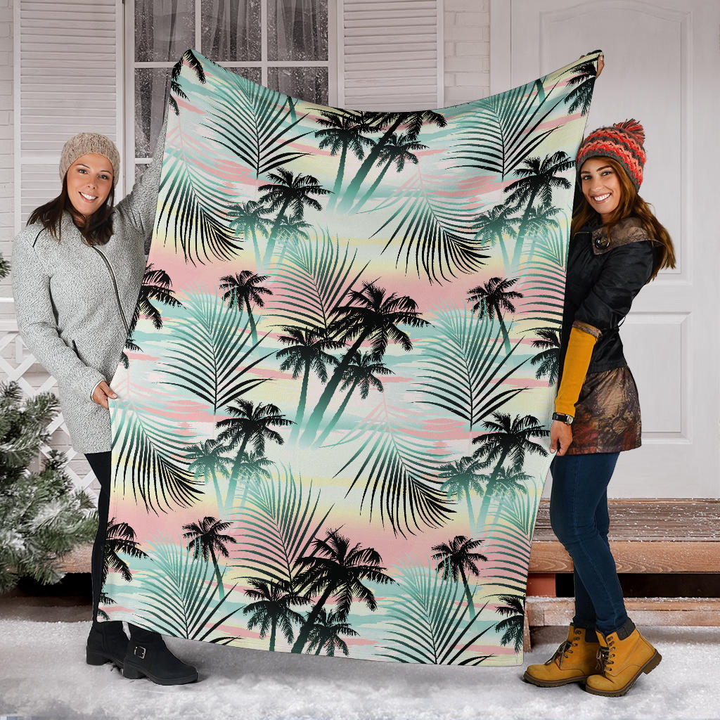 Palm Tree Pattern Print Design A03 Premium Blanket