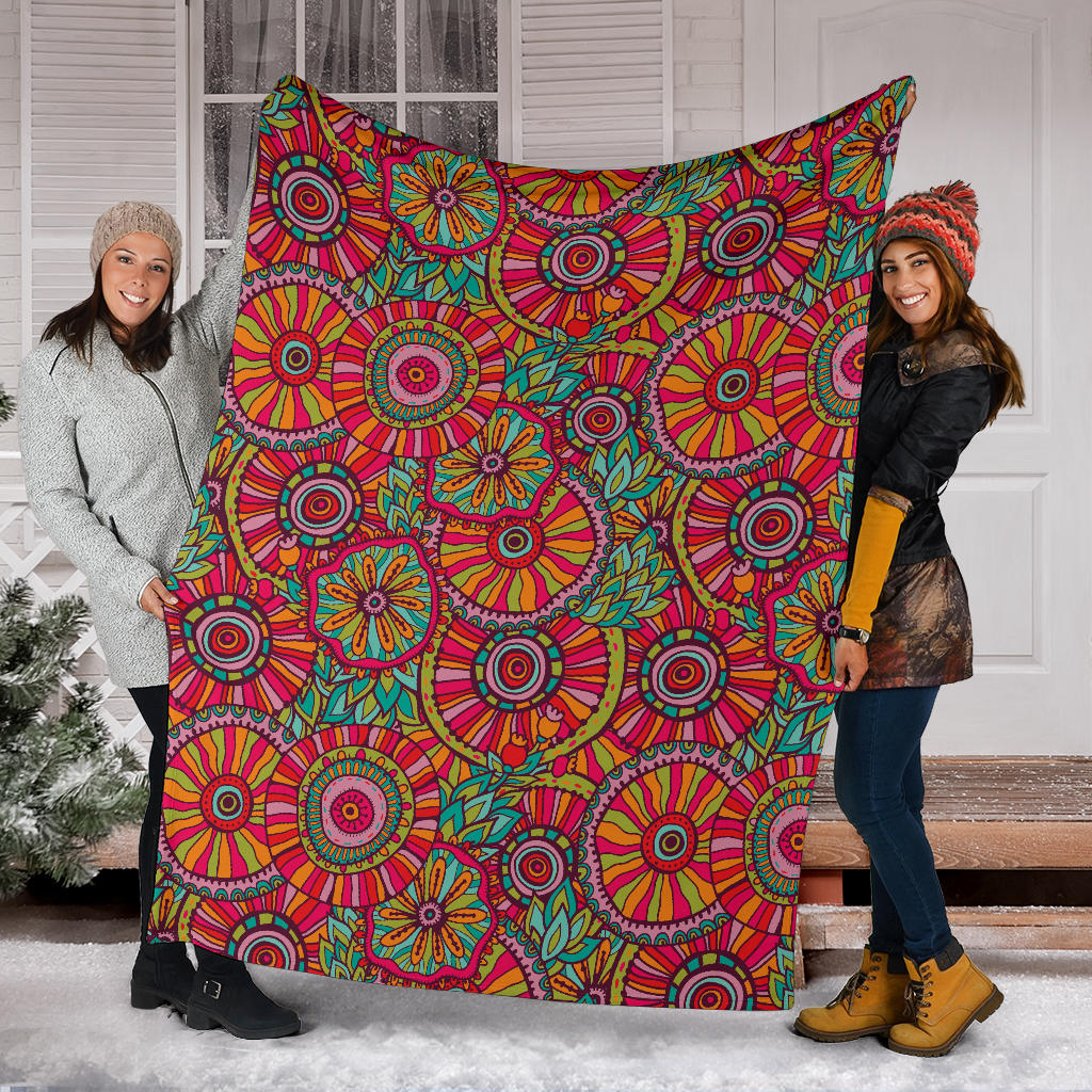Boho Pattern Print Design 01 Premium Blanket