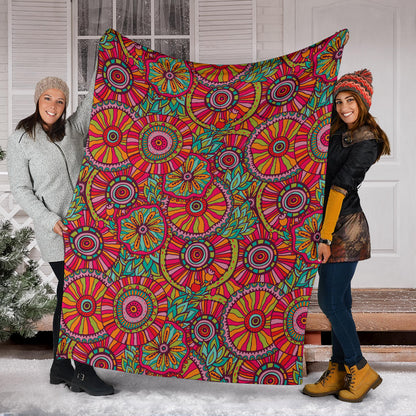 Boho Pattern Print Design 01 Premium Blanket
