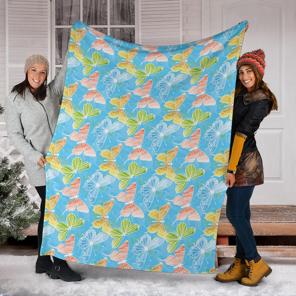 Butterfly Pattern Print Design 05 Premium Blanket