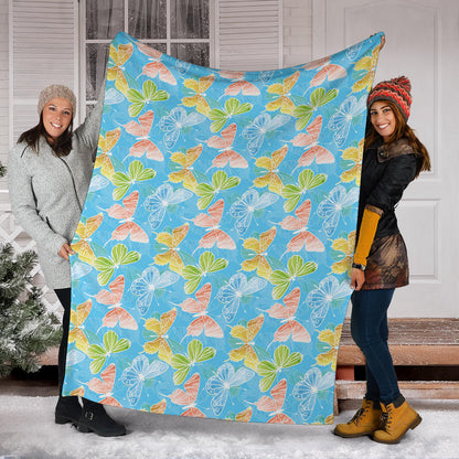 Butterfly Pattern Print Design 05 Premium Blanket
