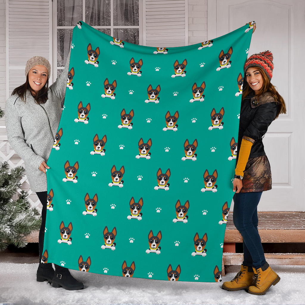 Basenji Pattern Print Design 03 Premium Blanket