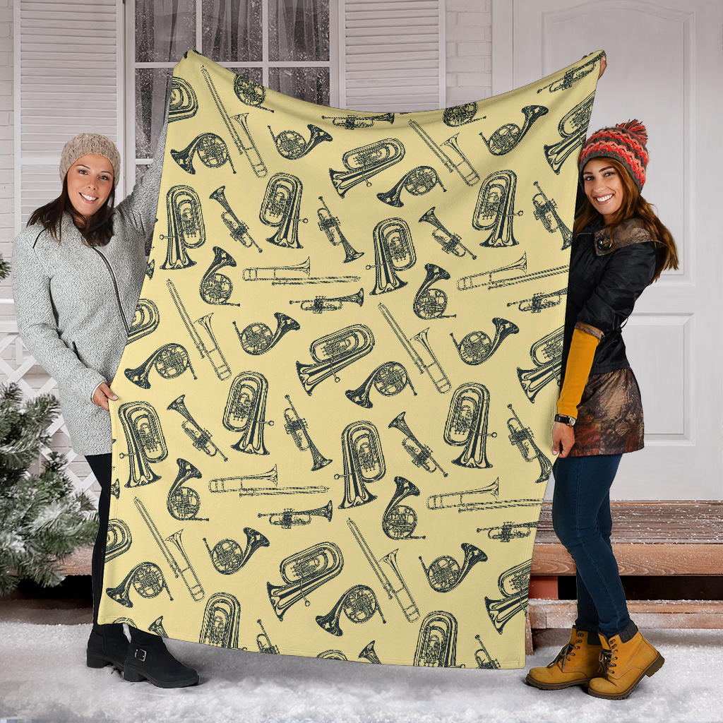 Tuba Pattern Print Design 01 Premium Blanket