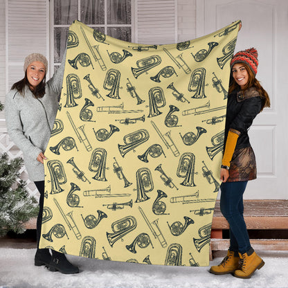 Tuba Pattern Print Design 01 Premium Blanket
