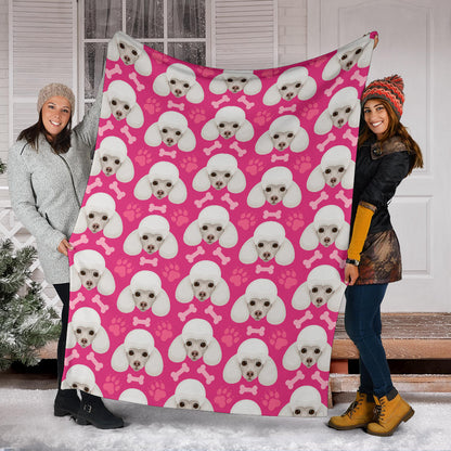 Poodle Pattern Print Design A04 Premium Blanket