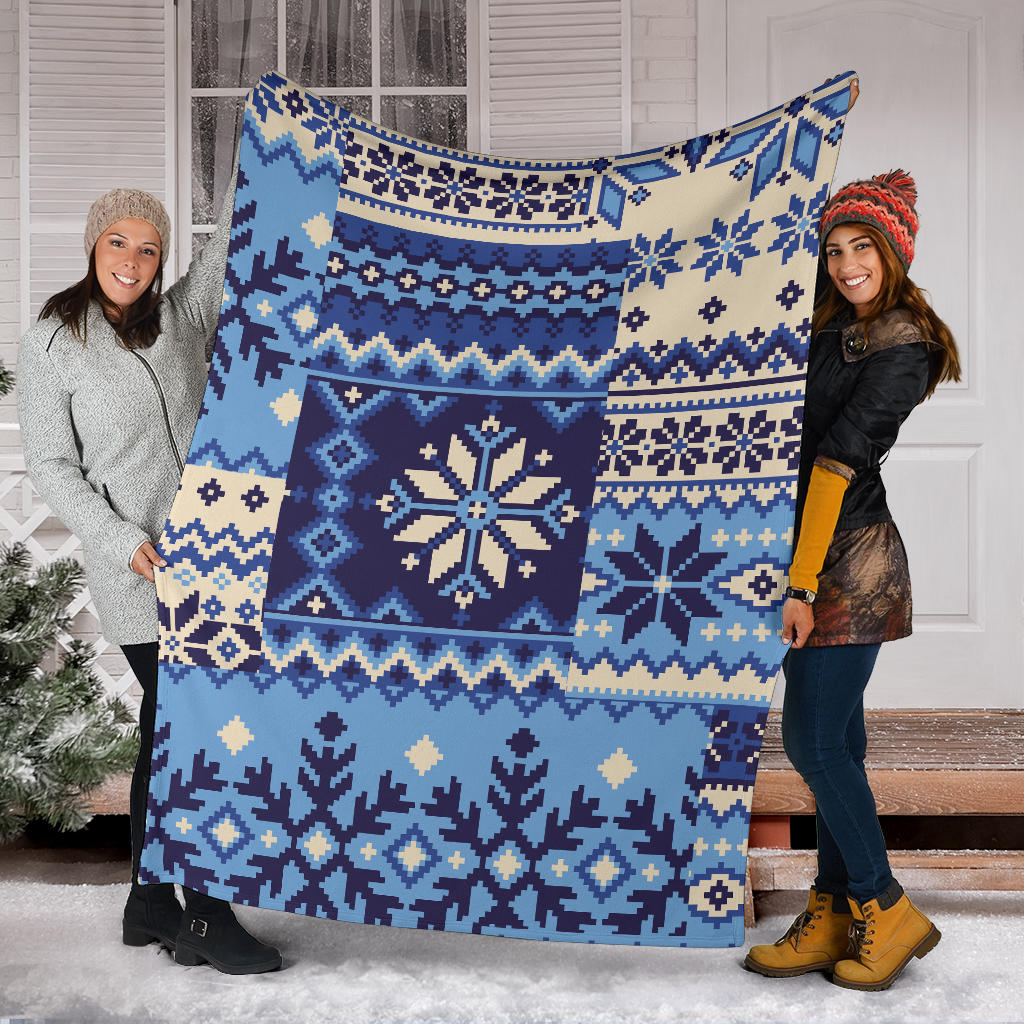 Nordic Pattern Print Design A04 Premium Blanket