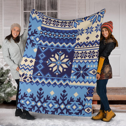 Nordic Pattern Print Design A04 Premium Blanket