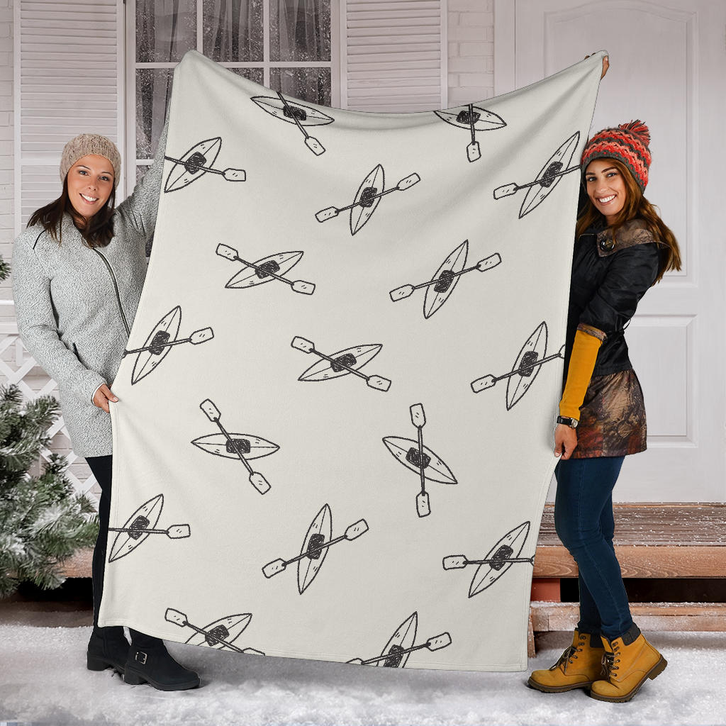 Kayak Pattern Print Design 01 Premium Blanket