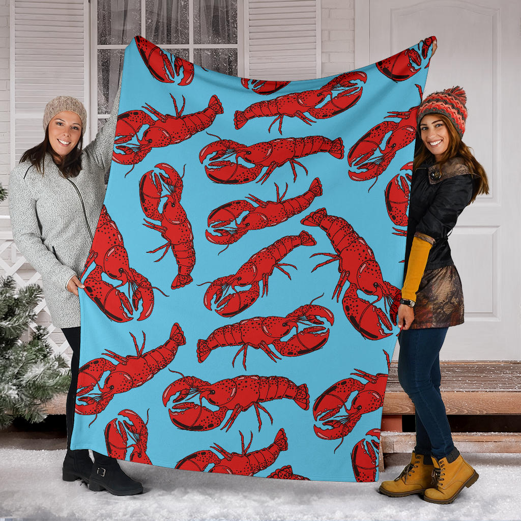 Lobster Red Pattern Print Design 03 Premium Blanket