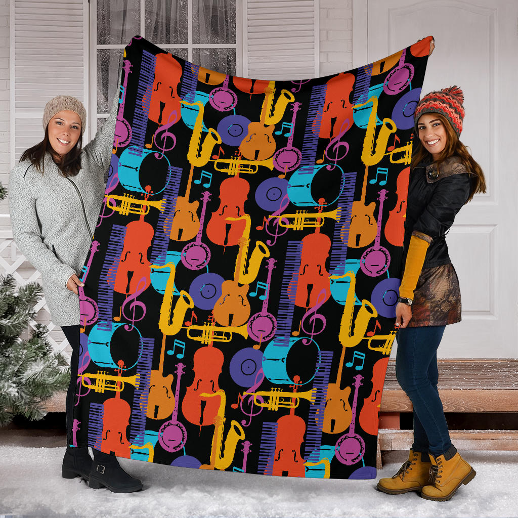 Jazz Pattern Print Design 03 Premium Blanket