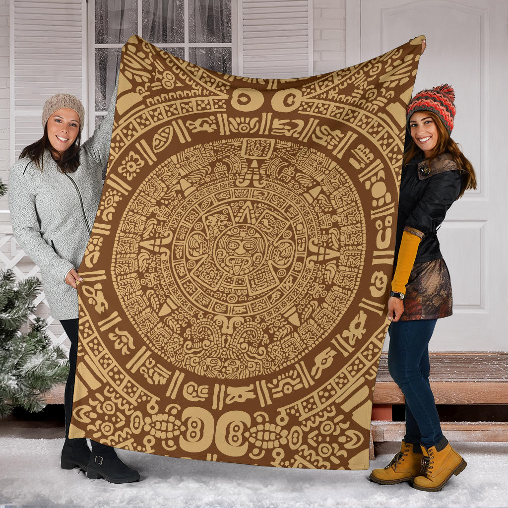 Mayan Pattern Print Design 01 Premium Blanket