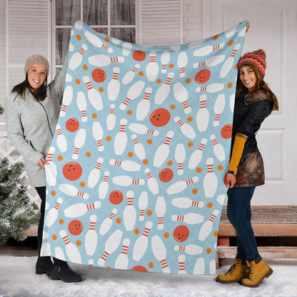 Bowling Pattern Print Design 09 Premium Blanket