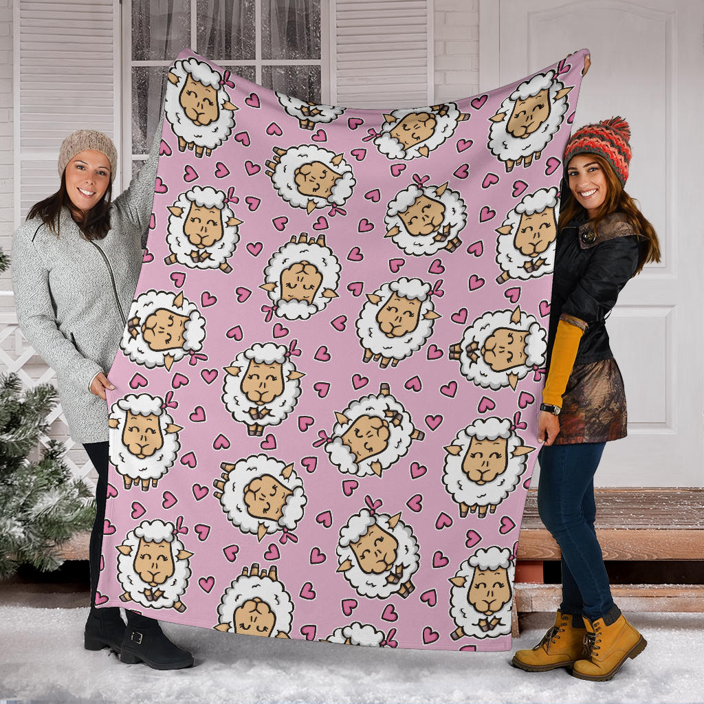 Sheep Cute Pattern Print Design 01 Premium Blanket