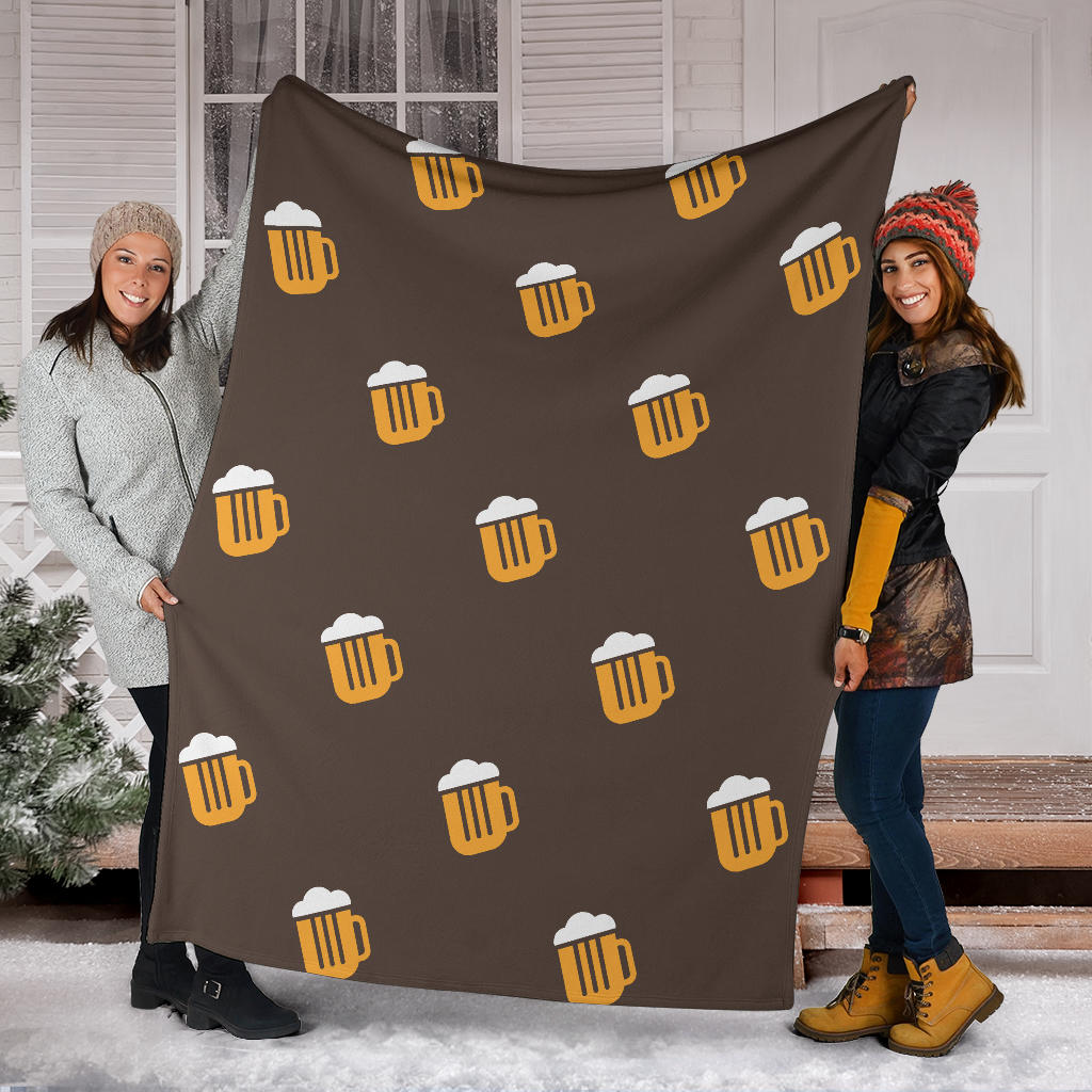 Beer Pattern Print Design 01 Premium Blanket